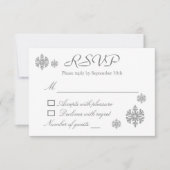 Réponse RSVP Mariage d'hiver Flocon de neige argen (Devant)