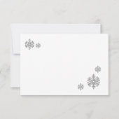Réponse RSVP Mariage d'hiver Flocon de neige argen (Dos)