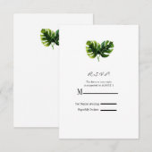 Réponse RSVP Mariage Feuilles De Palmier Tropical  (Devant / Derrière)