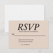 Réponse RSVP Mariage Lin Réplique Moderne (Devant / Derrière)