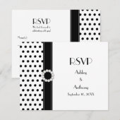 Réponse RSVP Mariage Points Noirs et Blancs (Devant / Derrière)