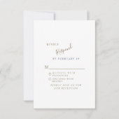 Réponse RSVP Mariage Simple Moderne Navy (Devant)