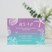 Réponse RSVP Mariage sur la Plage Lavande Teinte O (Debout devant)