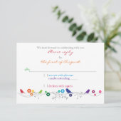 Réponse RSVP Mariage Thème Arc-en-Ciel Oiseaux Fle (Debout devant)