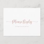 Réponse RSVP Menu Calligraphie Or Rose (Devant)