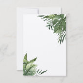Réponse RSVP Menu Feuilles de Palmier Tropical Exo (Dos)