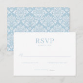 Réponse RSVP Minimaliste Bleue Élégante (Devant / Derrière)