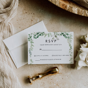 Réponse RSVP Minimaliste de Verdure d'Eucalyptus d
