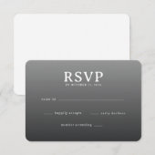Réponse RSVP Minimaliste Gris Élégant (Devant / Derrière)