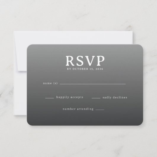 Réponse RSVP Minimaliste Gris Élégant (Devant)