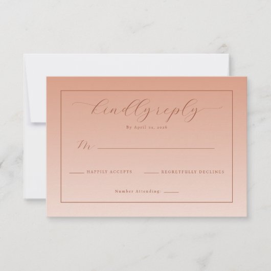 Réponse RSVP minimaliste pêche chaude (Devant)