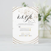 Réponse RSVP Moderne Chic Bronze Noir pour Mariage (Debout devant)