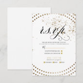 Réponse RSVP Moderne Chic Bronze Noir pour Mariage (Devant / Derrière)