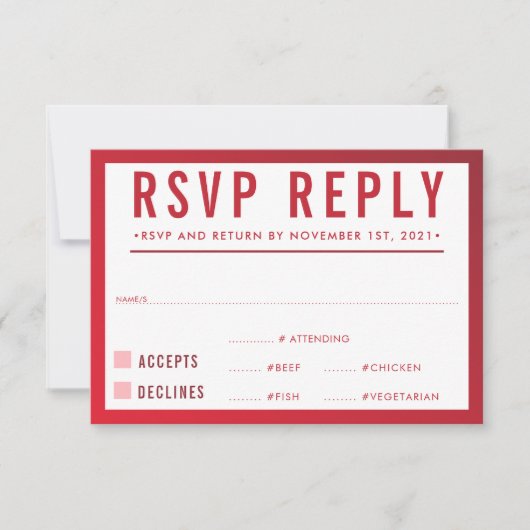 Réponse RSVP moderne dégradé bordeaux rouge (Devant)