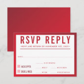 Réponse RSVP moderne dégradé bordeaux rouge (Devant / Derrière)