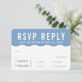 réponse RSVP moderne gras cute vague bleu (Debout devant)