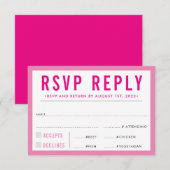 Réponse RSVP moderne gras fille rose (Devant / Derrière)