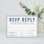 Réponse RSVP moderne gras garçon gris bleu (Debout devant)