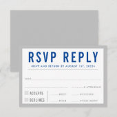 Réponse RSVP moderne gras garçon gris bleu (Devant / Derrière)