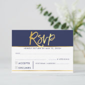 REPONSE RSVP MODERNE gras marine or faux (Debout devant)