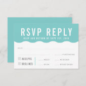 Réponse RSVP moderne gras mignon vague menthe (Devant / Derrière)