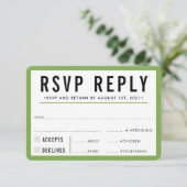 RÉPONSE RSVP moderne gras noir vert (Debout devant)