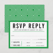 Réponse RSVP moderne gras vert kelly (Devant / Derrière)