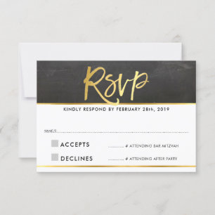 Réponse RSVP moderne tableau noir gris écriture do