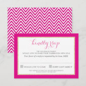 Réponse RSVP motif chevron or rose chaud doré (Devant / Derrière)