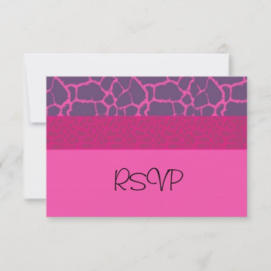 Réponse RSVP motif girafe rose (Devant)