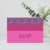 Réponse RSVP motif girafe rose (Debout devant)