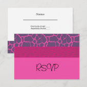 Réponse RSVP motif girafe rose (Devant / Derrière)