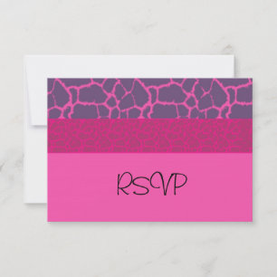 Réponse RSVP motif girafe rose