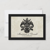 Réponse RSVP, Noir n Blanc Cercle Damas (Dos)