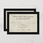 Réponse RSVP, Noir n Blanc Cercle Damas (Devant / Derrière)