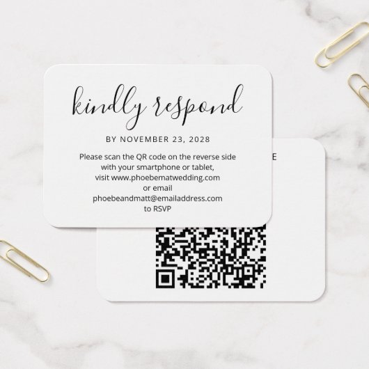 Réponse RSVP par Code QR moderne et Site Web (Bureau)