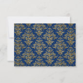 Réponse RSVP pour baptême croix bleue et or (Dos)