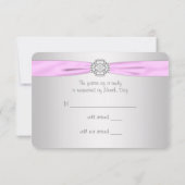 Réponse RSVP pour baptême de bébé fille Croix Rose (Dos)
