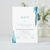 Réponse RSVP pour le dîner au feuillage turquoise (Debout devant)