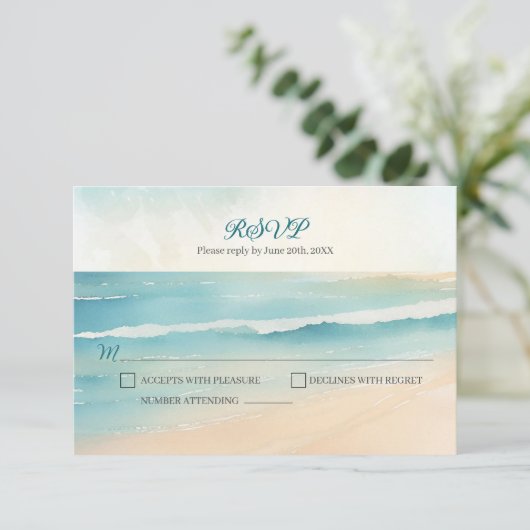 Réponse RSVP pour le mariage aux rames de plage à (Debout devant)