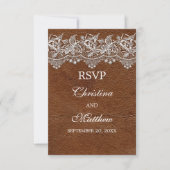Réponse RSVP pour le mariage "Leather and Lace Loo (Devant)