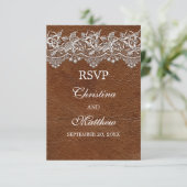Réponse RSVP pour le mariage "Leather and Lace Loo (Debout devant)