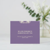 Réponse RSVP pour l'encadrement de mariage violet (Debout devant)
