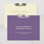 Réponse RSVP pour l'encadrement de mariage violet (Devant / Derrière)