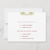 Réponse RSVP pour l'enceinte de mariage en deco ve (Dos)