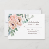 Réponse RSVP pour mariage Poppy Radiance (Dos)