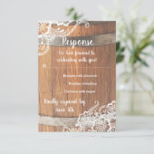 Réponse RSVP pour mariage rustique en tonneau & de (Debout devant)