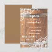 Réponse RSVP pour mariage rustique en tonneau & de (Devant / Derrière)