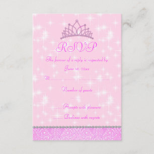 Réponse RSVP Princesse Étincelle Rose