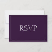 Réponse RSVP Prune et Argent Attrayante (Devant)